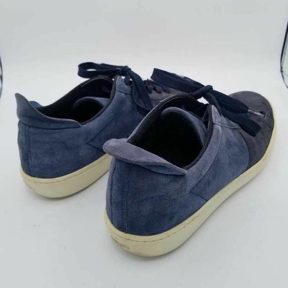 Tods Mens Athletic Shoes Blue White Lace Up Low Top Sneakers 6M
